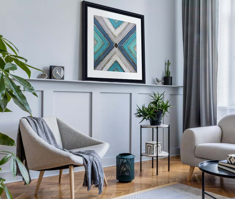 Geometric Lines and Designs Living Room 2