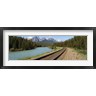Panoramic Images - Railroad Tracks Bow River Alberta Canada (R758693-AEAEAGOFDM)