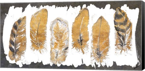 Framed Gold Watercolor Feathers Print