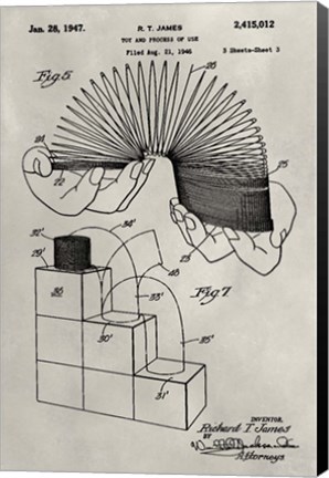 Framed Patent--Slinky Print