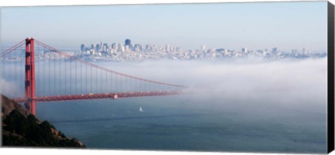 Framed San Francisco Golden Gate Bridge Disappearing Into Fog Print