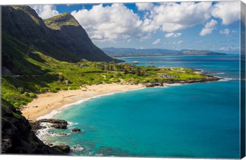 Framed Makapuu Beach, East Oahu, Hawaii Print