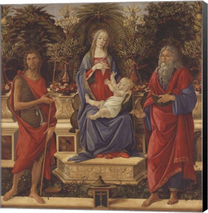 Framed Enthroned Madonna with Child and Saints Print