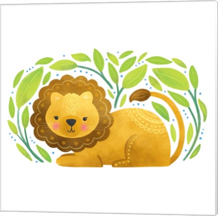 Framed Safari Cuties Lion Print