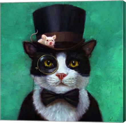 Framed Tuxedo Cat Print