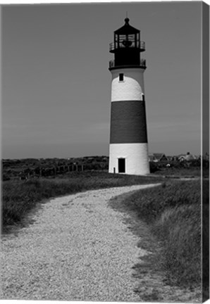 Framed Black and Lighthouse Print