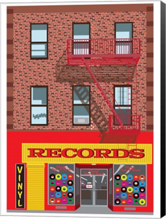 Framed Vinyl Records Print