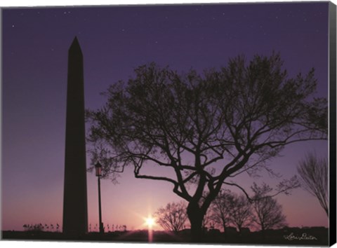 Framed Nightfall at the Washington Monument Print