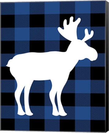 Framed Plaid Moose Print