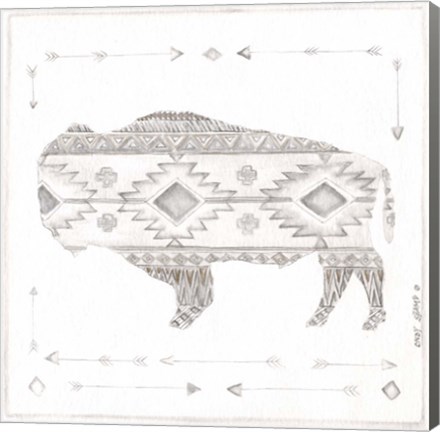 Framed Patterned Bison Print