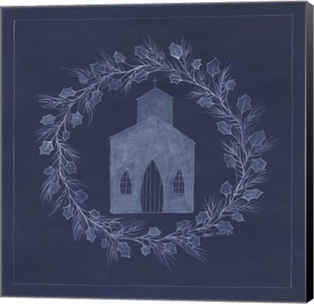 Framed Blue Church Print