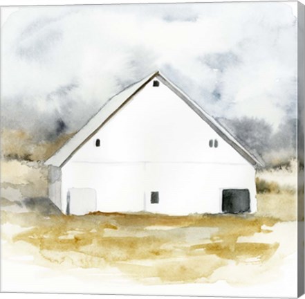 Framed White Barn Watercolor IV Print