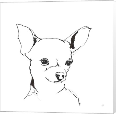 Framed Line Dog Chihuahua Print