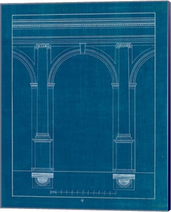 Framed Architectural Columns IV Blueprint Print