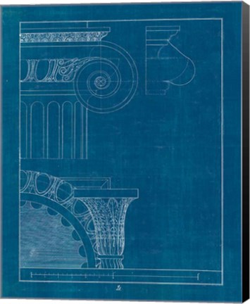 Framed Architectural Columns II Blueprint Print