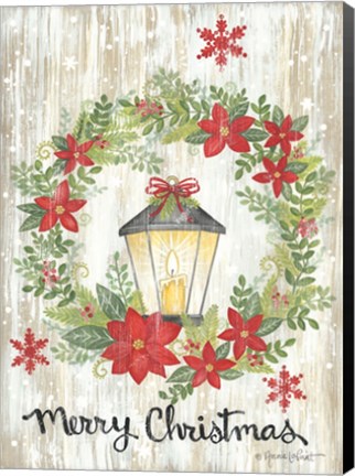 Framed Merry Christmas Wreath Print