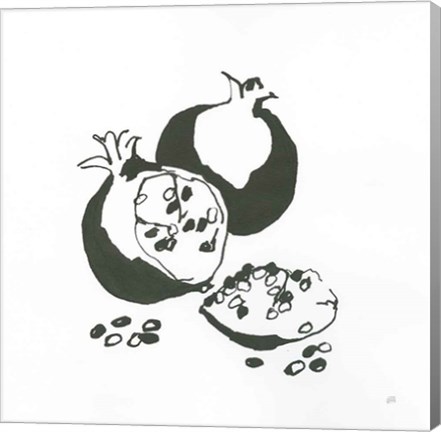 Framed Pomegranate II BW Print