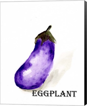 Framed Veggie Sketch VII-Eggplant Print