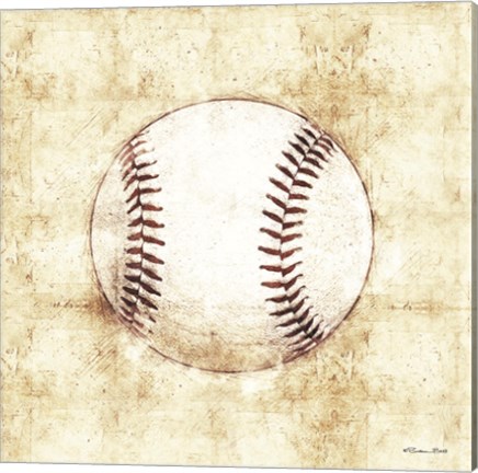 Framed Baseball Sketch Print