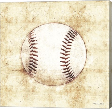 Framed Baseball Sketch Print