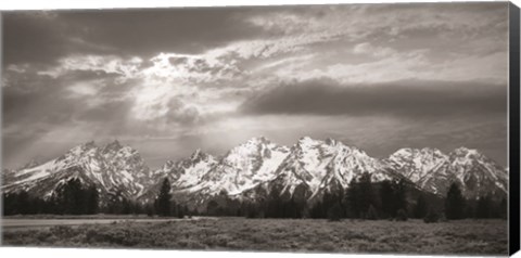 Framed Sunlight on the Tetons Print