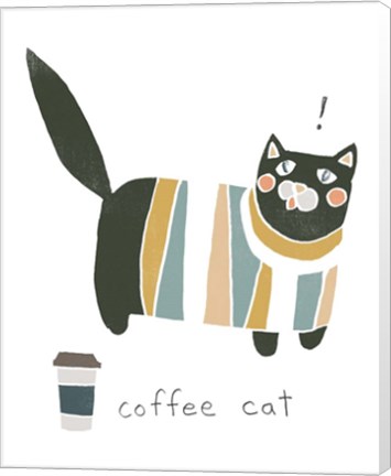 Framed Coffee Cats III Print