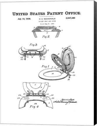 Framed Bath Time Patents V Print