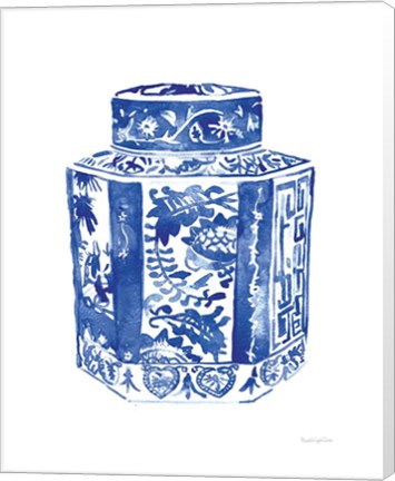 Framed Chinoiserie Vase I Print