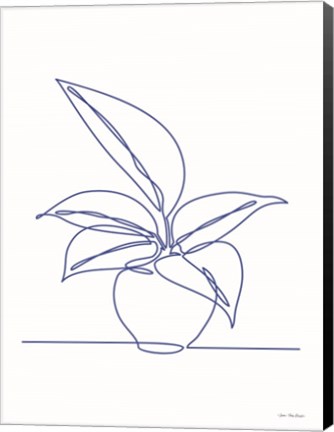 Framed One Line Plant I Print