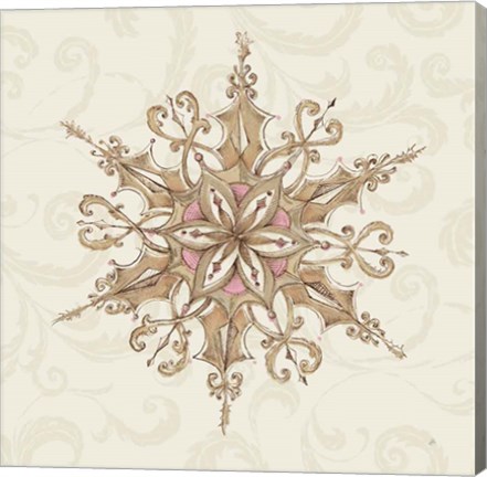 Framed Elegant Season Snowflake I Pink Print