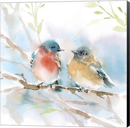 Framed Bluebird Pair in Spring Print