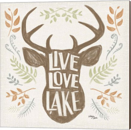Framed Lake Life III Green Print