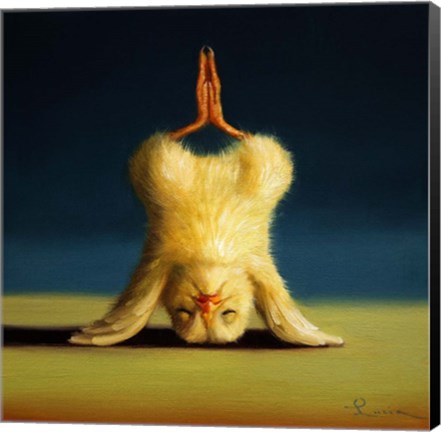 Framed Yoga Chick Lotus Headstand Print