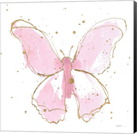 Framed Pink Gilded Butterflies II Print