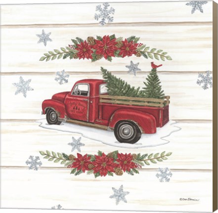 Framed Holly Berry Tree Farms Truck Print