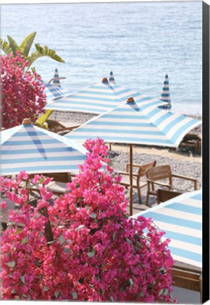 Framed Pink White and Blue on The Riviera Print