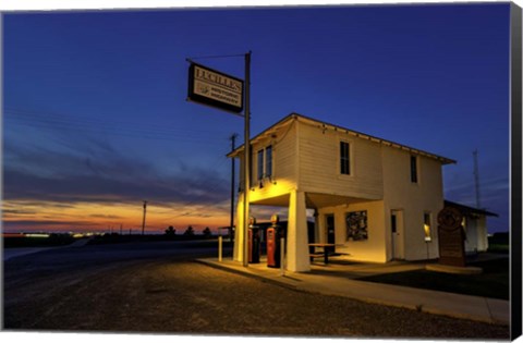 Framed Sunset at Lucille&#39;s Service Station Print