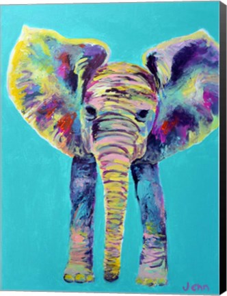 Framed Baby Blue Elephant Print