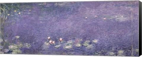 Framed Waterlilies: Morning, 1914-18 (centre left section) Print