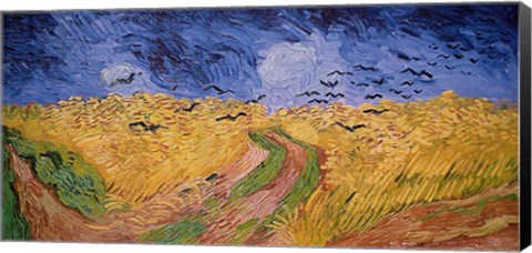 Framed Wheatfield with Crows, 1890 Print