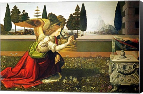 Framed Angel Gabriel, from the Annunciation, 1472-75 Print