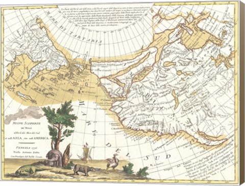 Framed 1776 Zatta Map of California and the Western Parts of North America Print