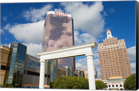 Framed Ballys Casino &amp; Brighton Park, Atlantic City Boardwalk, New Jersey, USA Print