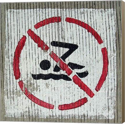 Framed No Swimming Print