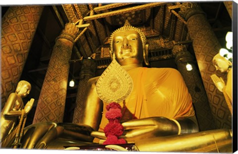 Framed Statue of Buddha, Wat Phanan Choeng, Ayutthaya, Thailand Print