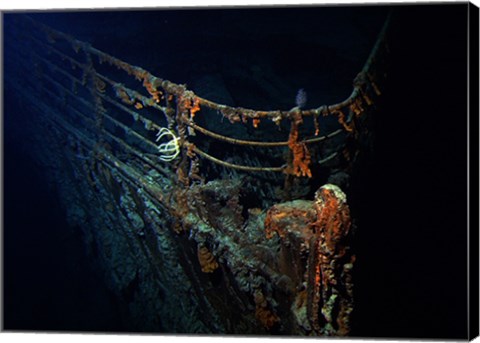 Framed Titanic Wreckage Underwater Print