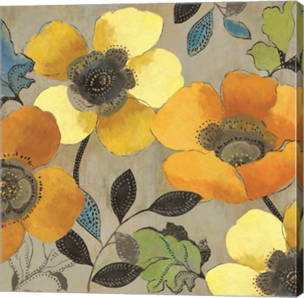 Framed Yellow and Orange Poppies II Print