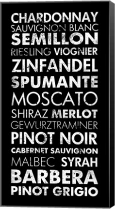 Framed Wine List II Print