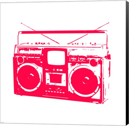 Framed Red Boom Box Print