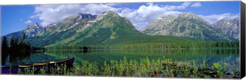 Framed Canoe Leigh Lake, Grand Teton National Park Print